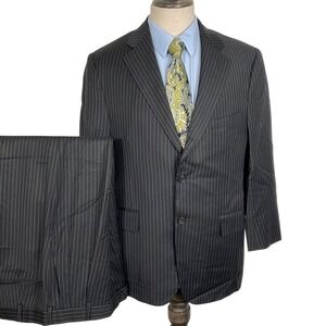 Brooks Brothers Suit Men 40R 31W 28L Black Gray Pinstripe Bespoke Golden Fleece